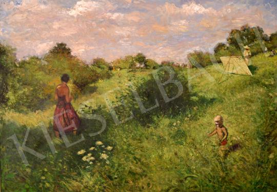  Ördög, László - Professor Burghardt paints in the Gellért Hills, 1953 painting